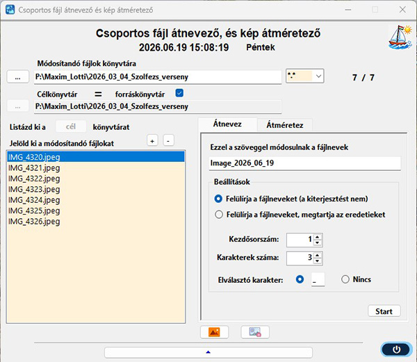 Csoportos fájl átnevező és kép átméretező